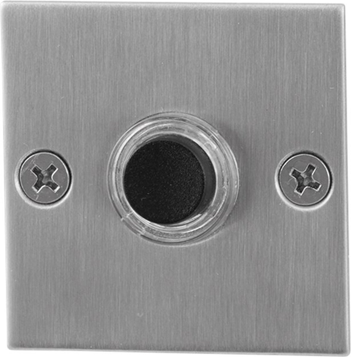 GPF9826.08 deurbel met zwarte button vierkant 50x50x2 mm RVS geborsteld