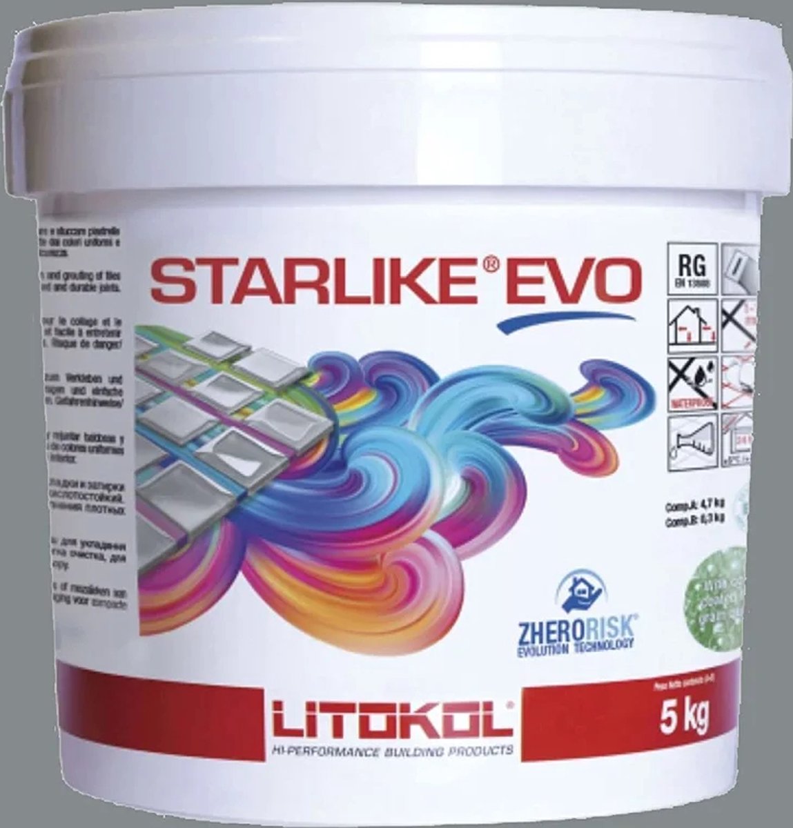 Litokol starlike evo 125 grigio cemento 2,5kg - Voegmiddel Kleur Grijs- Epoxymiddel - Lijm
