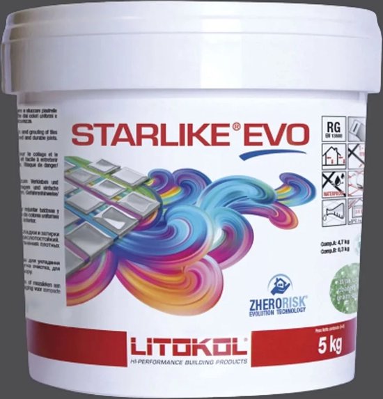 Foto: Litokol starlike evo 140 nero grafite 2 5kg voegmiddel antraciet epoxymiddel lijm