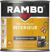 Rambo Pantserlak Interieur - Transparant Zijdeglans - Houtnerf Zichtbaar - Blackwash - 0.75L