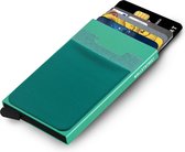 Walletstreet Uitschuifbare Pasjeshouder Plus 2 - Walletstreet Aluminium Creditcardhouder Card Protector Anti-Skim/ RFID Card Protector 7 Pasjes – Groen/Green