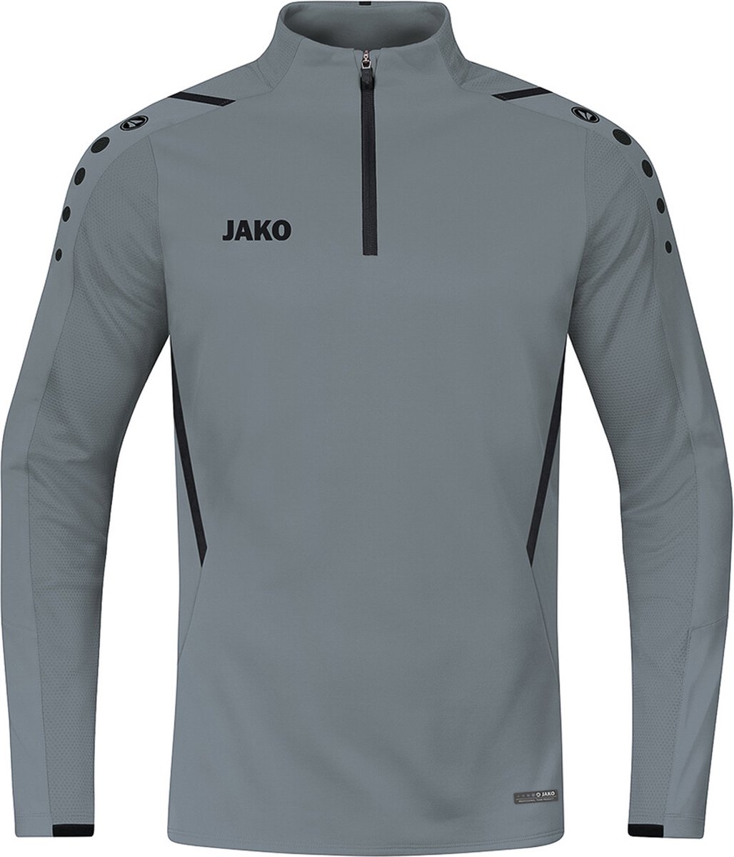 Jako Challenge Ziptop Heren - Steengrijs / Zwart | Maat: S