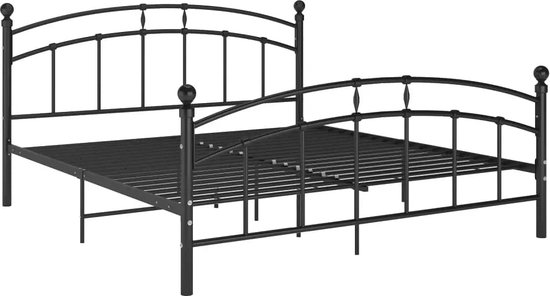 Stalen bed Laos bedframe met bedbodem zwart 180x200 cm | premiumXL Stalen bed Laos bedframe met bedbodem zwart 180x200 cm | premiumXL