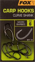 Carp Hooks Curve Shank Barbed X10 Fox