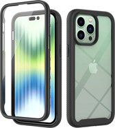 iMoshion Hoesje Geschikt voor iPhone 14 Pro Max Hoesje - iMoshion 360° Full Protective Case - Zwart / Transparant