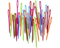 Akyol Universele Naalden Set | stopnaalden -set van 25- stopnaald -wolnaalden-Borduur Hobby Naalden - | Textiel Leer & Naai Naaldenset - regenboog - plastic kleuren naalden- 25 verschillende kleuren