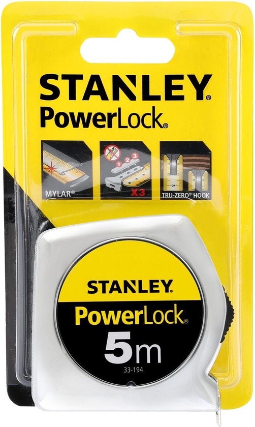 STANLEY Rolbandmaat Powerlock - 5 m - 19 mm - STANLEY