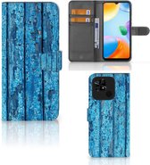 Magnet Case Xiaomi Redmi 10C Telefoonhoesje Wood Blue