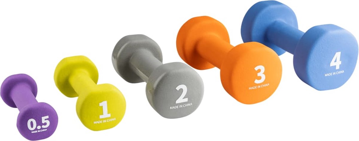 Wonder Core Dumbbell Neopreen Hexagon, Gewichten Halter Set - Paars - 2x 0.5 KG - Halters Workout Fitness Krachttraining accessoires – foto 3