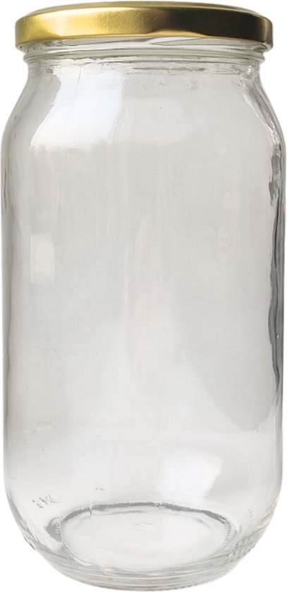 Lot De 7 Bocaux En Verre Vert 1L - Marques Eco+, La Lorraine, L'Ideal - Vintage