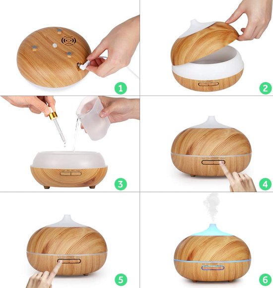 Aroma diffuser BPAvrij, aromatherapie, luchtbevochtiger \ ultra