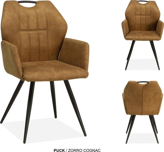 MX Sofa Eetkamer stoel Puck | kleur: Cognac