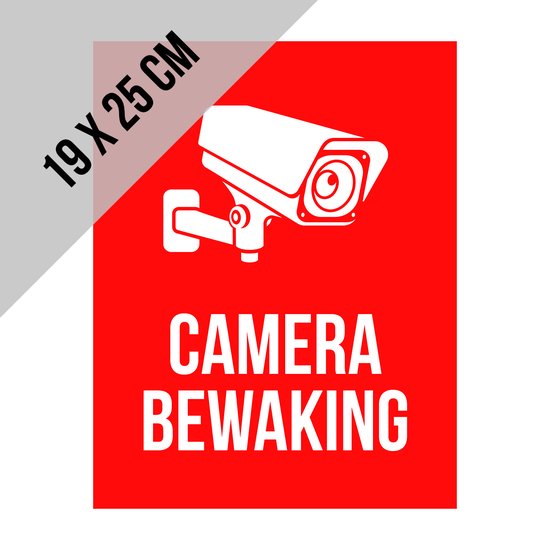 Icône/signe sur alu di-bond | "Surveillance par caméra" | 19x25cm | CCTV |  Sécurité |... | bol