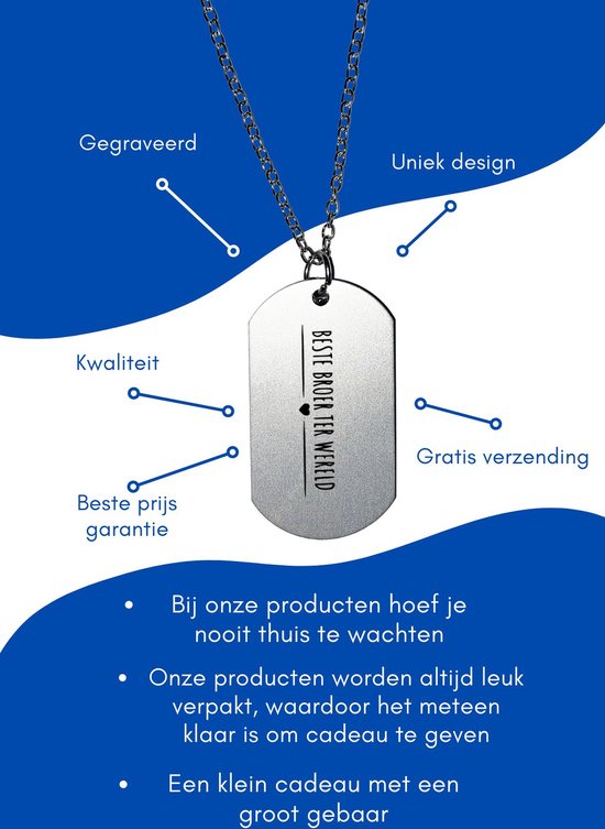 Akyol beste broer ter wereld ketting Broer cadeau broer leuk cadeau voor je... bol