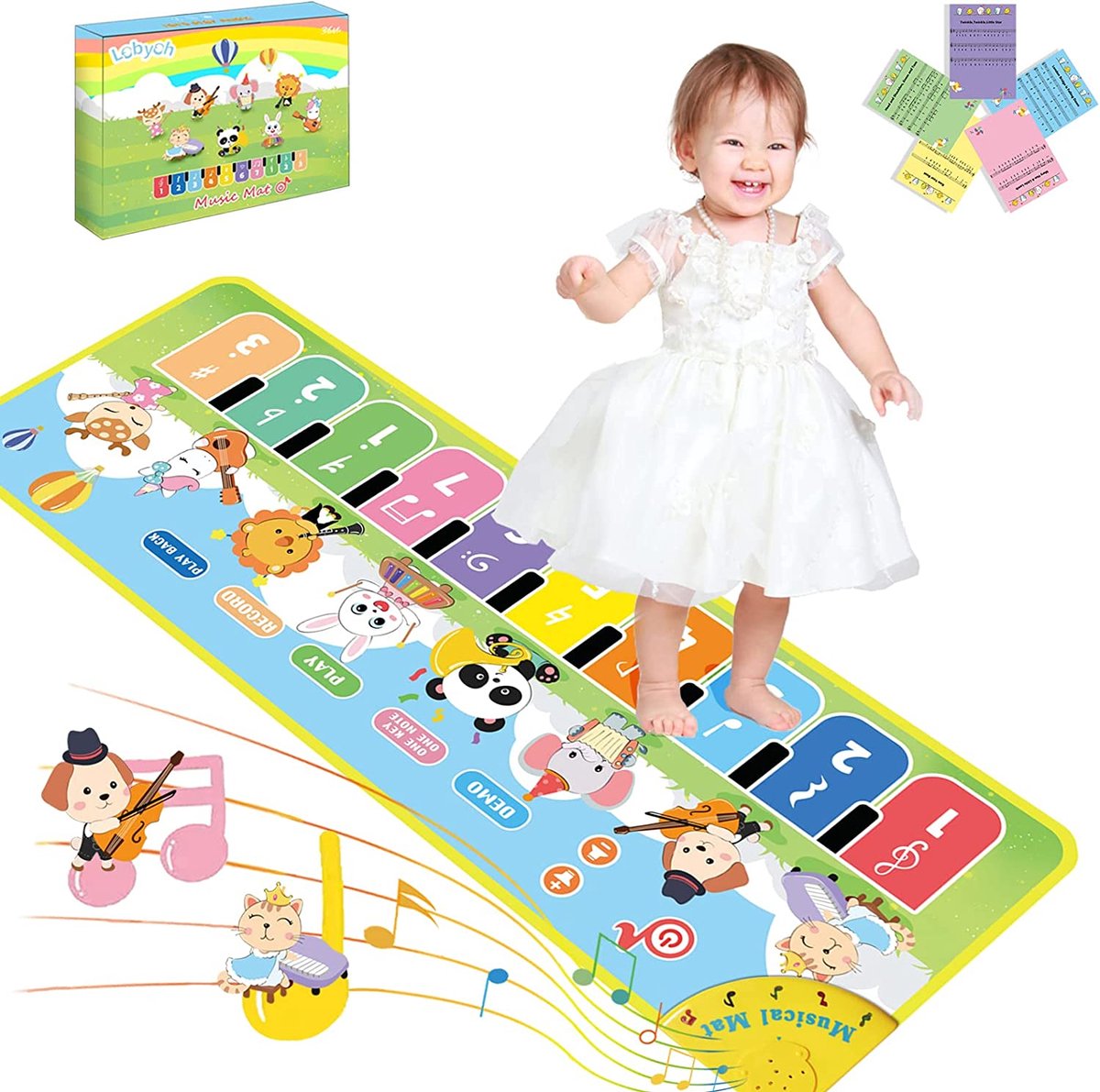 Piano Bébé avec 8 Animaux, Tapis de Danse pour Enfants, Jeu Musical Animal  pour bébé, de Noël pour Bébés 1 2 3ans