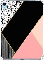 Siliconen Back Cover iPad (2022) 10.9 Tablet Hoes Customize Black Pink Shapes met doorzichte zijkanten