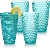 Gobelets de plage Tall Blue 20 oz Set de 4 gobelets en Tritan incassables Gobelets en plastique lavables au lave-vaisselle - Verres incassables pour une utilisation en intérieur ou en extérieur