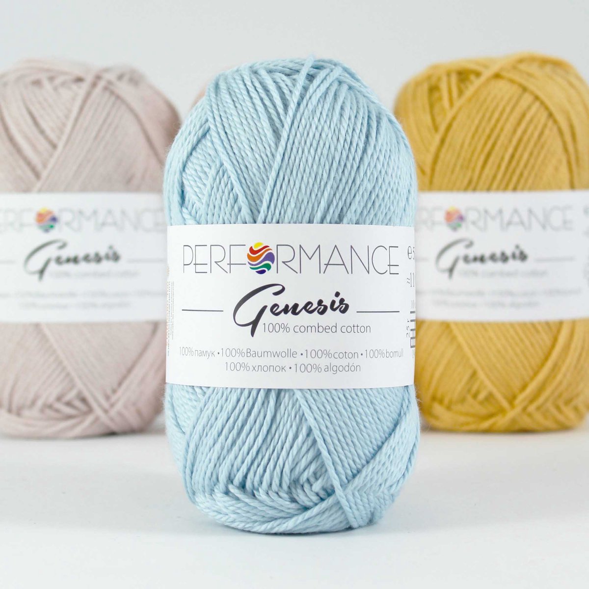 Genesis blauw 2137 - 5 bollen gekamd katoengaren - pendikte 3,5 a 4mm