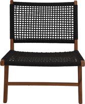 HSM Collection - Chaise longue Rio - 65x80x66 - noir/naturel - Teck/feuille de bananier