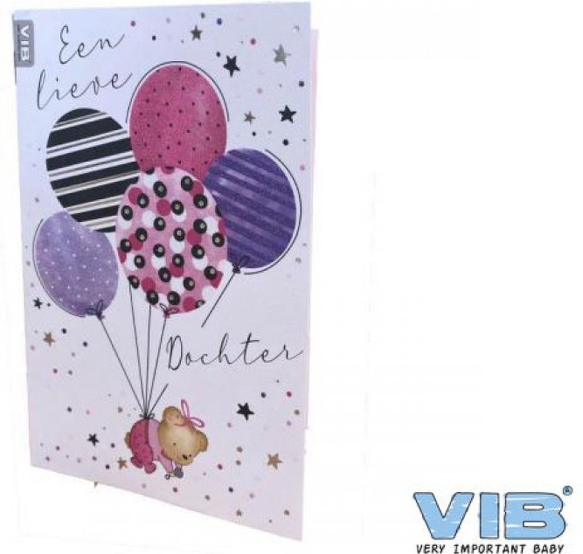 Wenskaart Folie/Glitter 'Een Lieve Dochter'