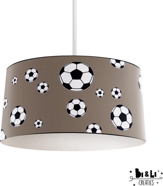 Hanglamp voetbal - kinder & babykamer - lampen - beige - kunststof - 30x25cm - excl. lichtbron