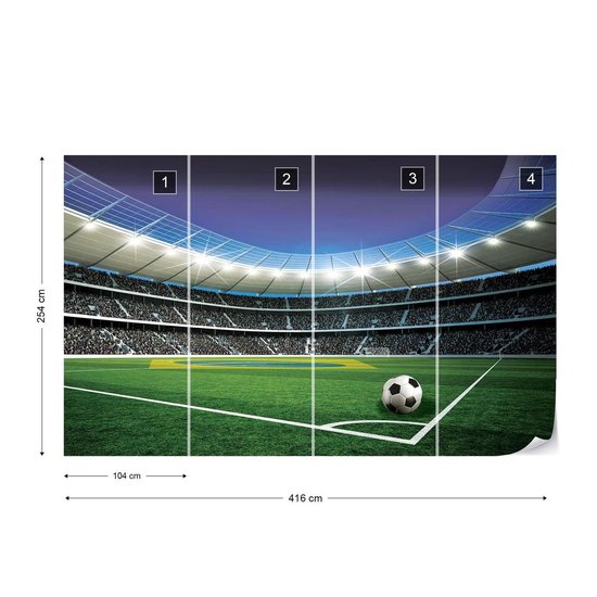 Papier peint Football Stadium Sport | XXXL - 416 cm x 254 cm | Polaire 130g / m2