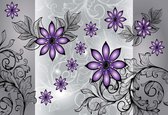 Fotobehang Flowers Floral Pattern | XL - 208cm x 146cm | 130g/m2 Vlies