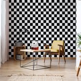 Fotobehang Black And White Checkered Pattern | VEA - 206cm x 275cm | 130gr/m2 Vlies