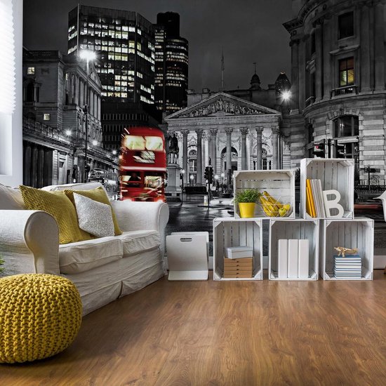 Papier peint City London Bus Rouge | XXXL - 416 cm x 254 cm | Polaire 130g / m2