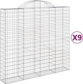 vidaXL-Schanskorven-9-st-gewelfd-200x50x180/200-cm-ijzer