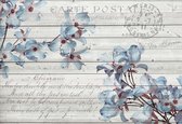 Fotobehang Flowers Wood Pattern Vintage  | PANORAMIC - 250cm x 104cm | 130g/m2 Vlies