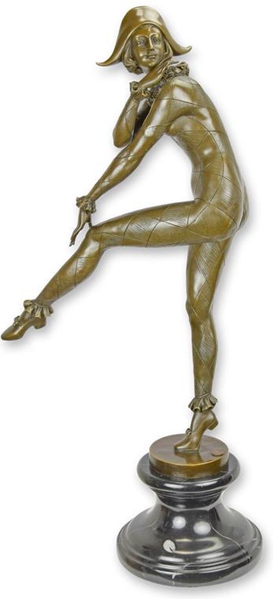 EEN BRONZEN BEELD VAN HARLEKIJNADE