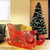 Kerst slee MDF | decoratieve slede onafgewerkt | 120 cm x 60 cm x 75 cm | Max: 50 kg capaciteit