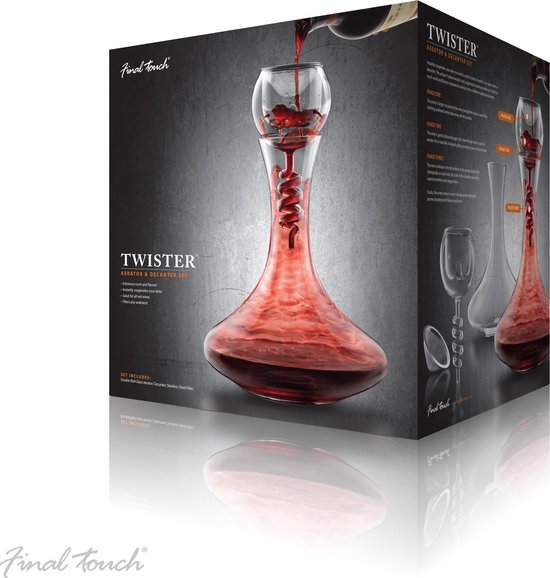 Final Touch - Twister - Wijnbeluchter en Decanter / Decanteerkaraf – Wijnkaraf