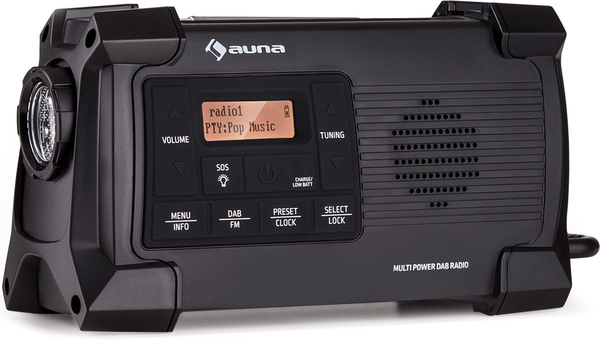 Auna Radio, Oplaadbare DAB-radio, DAB Plus radio met Bluetooth, Radio met batterij, DAB/DAB+/FM, Keukenradio met LCD-display, Wekker, Klein retro-radio, Radio met netstekker, USB & streaming, 1W