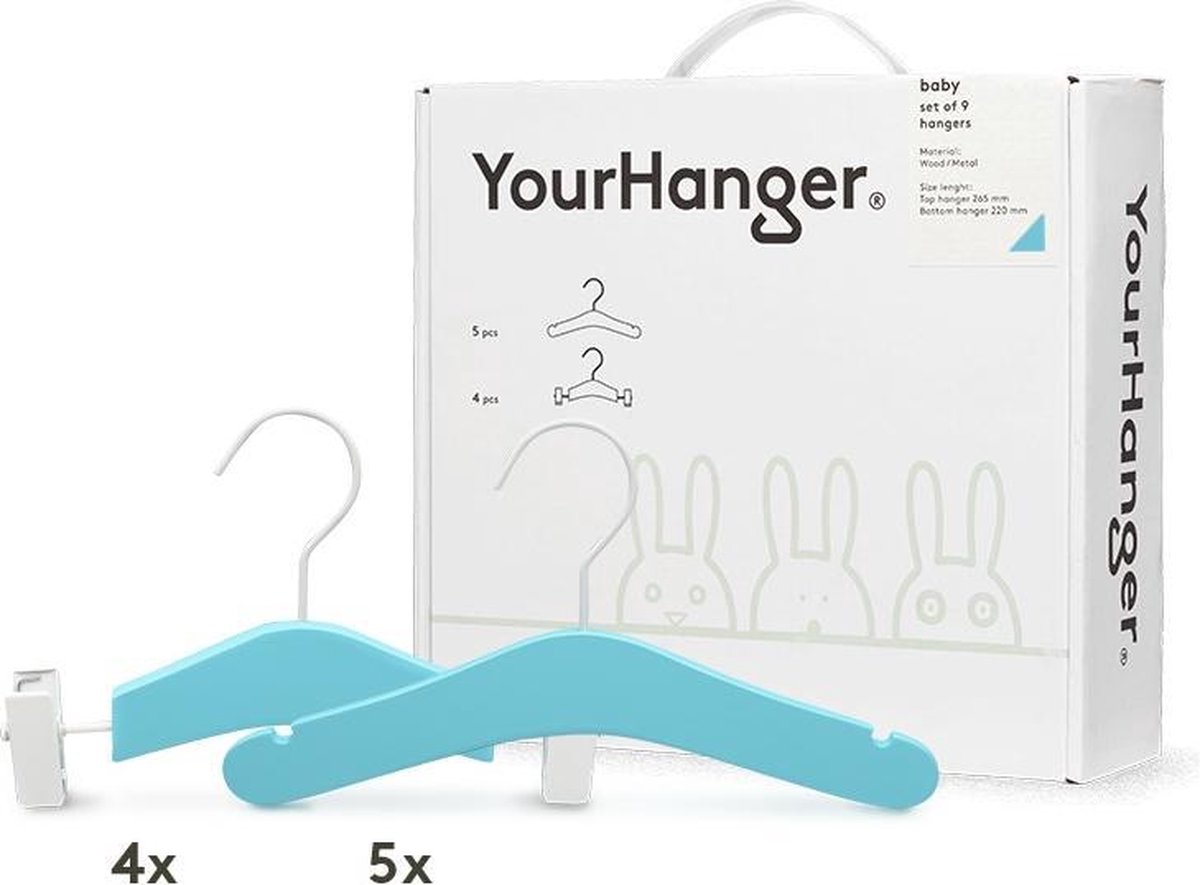YourHanger baby kledinghangers hanger box baby blauw - 9 stuks