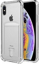 Shock case met pashouder geschikt voor Apple iPhone X / Xs + gratis glazen Screenprotector