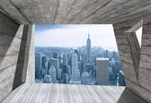 Fotobehang Window City New York Skyline Empire | XL - 208cm x 146cm | 130g/m2 Vlies