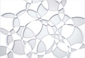 Fotobehang Grey White Abstract Cirlces | XXL - 206cm x 275cm | 130g/m2 Vlies