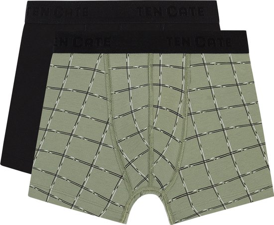 Basics shorts check green 2 pack voor Jongens | Maat 146/152