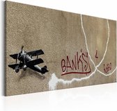 Schilderij - Banksy - Love Plane,  wanddecoratie , premium print op canvas