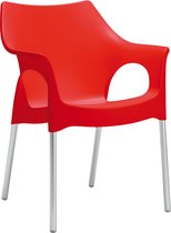 S•CAB OLA designstoel kantinestoel, bijzetstoel, tuinstoel. Italiaans design voor binnen en buiten! Verpakt per 4 stuks,. Kleur rood!