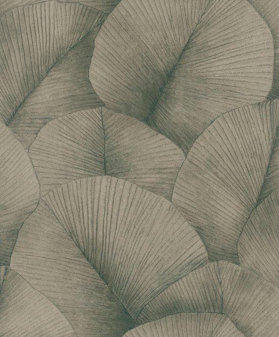 Kumano - Behang - Bladeren - Vliesbehang - Wallpaper - Wandbekleding - Goud - 0.53 x 10.05 M.