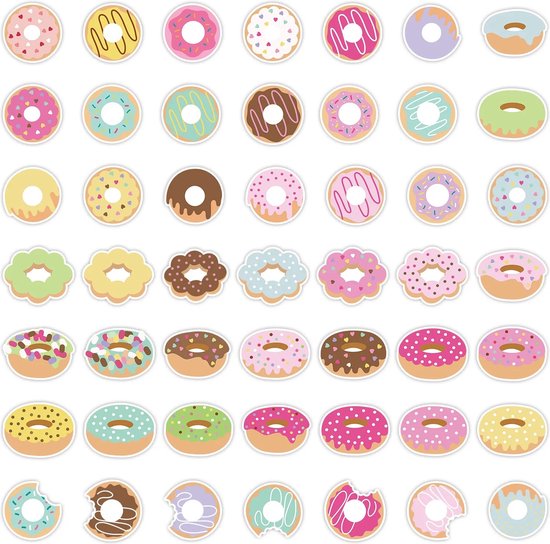 Sticker Doughnut Count Donut Stickers 50 Stuks | Scrapbook Stickers | Lekkernij | Koek | Snoep ...