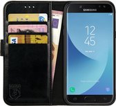 Rosso Element Book Case Wallet Hoesje Geschikt voor Samsung Galaxy J5 (2017) | Portemonnee | 3 Pasjes | Magneetsluiting | Stand Functie | Zwart