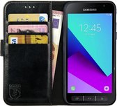 Rosso Element Book Case Wallet Hoesje Geschikt voor Samsung Galaxy Xcover 4 / 4s | Portemonnee | 3 Pasjes | Magneetsluiting | Stand Functie | Zwart