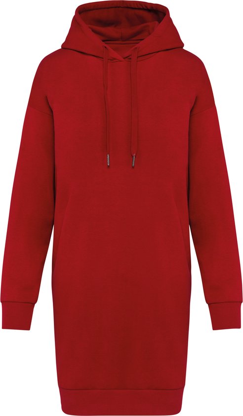 Biologische oversized sweaterjurk dames Hibiscus Rood - XL