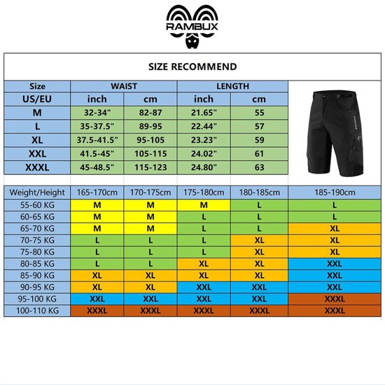 RAMBUX® - Fietsbroek Heren met Zeem - MTB Broek - Blauw - Mountainbike - Fietskleding Short - Sportbroek - Maat XL van RAMBUX — afbeelding 2
