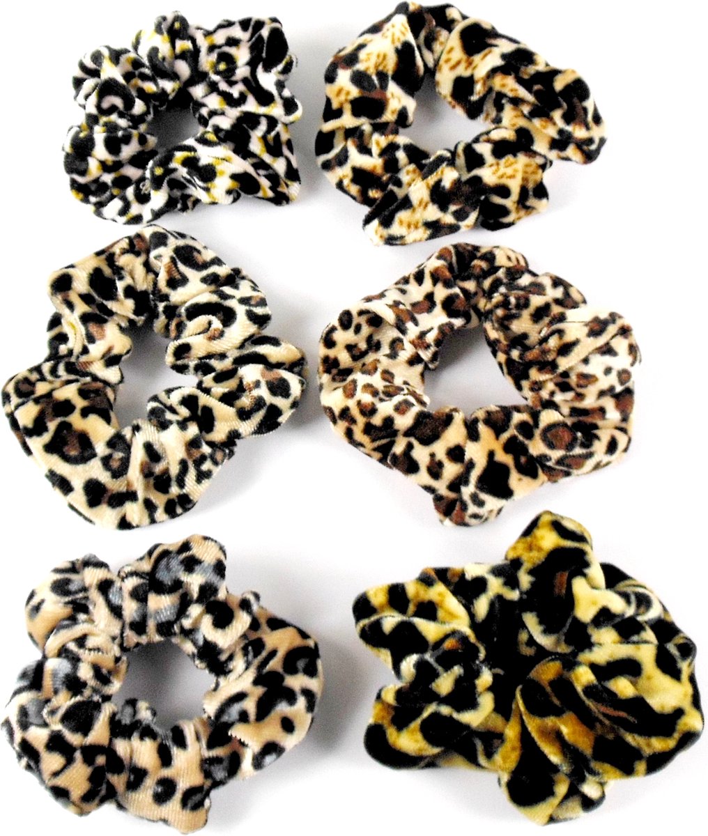 Scrunchie 6x velvet dierenprints