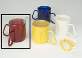 Beker met 2 aanpasbare handvatten- 340 ml - rood transparant